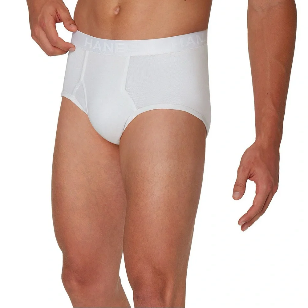 HANES Men’s 7-Pack Ultimate Moisture-Wicking Full Cut White Brief Underwear